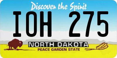 ND license plate IOH275