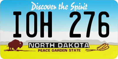 ND license plate IOH276