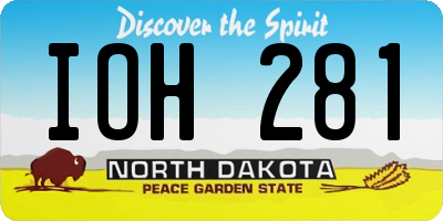 ND license plate IOH281