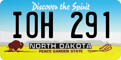 ND license plate IOH291