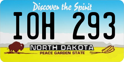 ND license plate IOH293