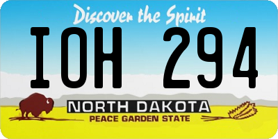 ND license plate IOH294
