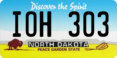 ND license plate IOH303