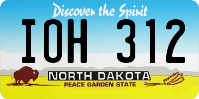ND license plate IOH312