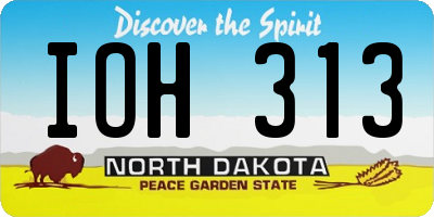 ND license plate IOH313