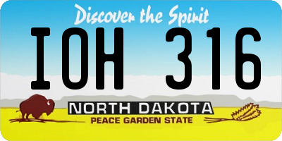 ND license plate IOH316
