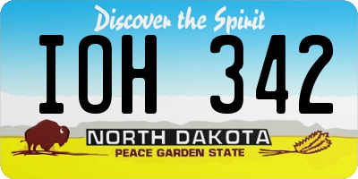 ND license plate IOH342