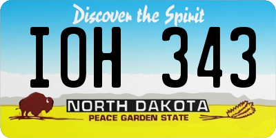 ND license plate IOH343