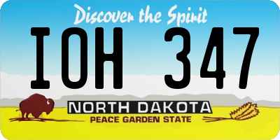 ND license plate IOH347