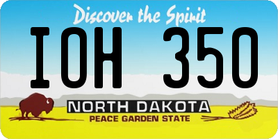 ND license plate IOH350