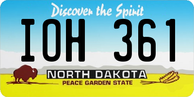 ND license plate IOH361