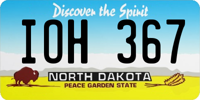 ND license plate IOH367