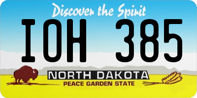 ND license plate IOH385