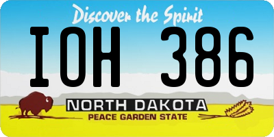 ND license plate IOH386