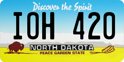 ND license plate IOH420