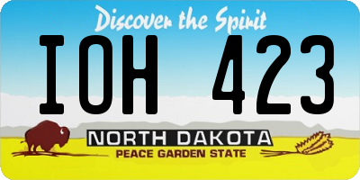 ND license plate IOH423
