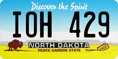 ND license plate IOH429