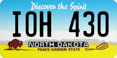 ND license plate IOH430
