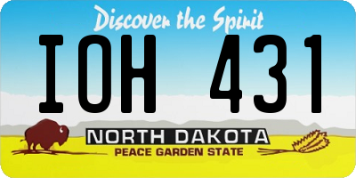 ND license plate IOH431