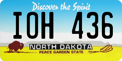 ND license plate IOH436