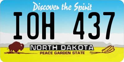 ND license plate IOH437