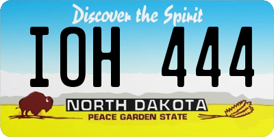 ND license plate IOH444