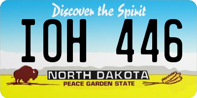 ND license plate IOH446