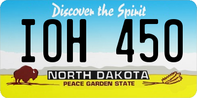 ND license plate IOH450