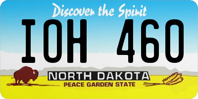 ND license plate IOH460