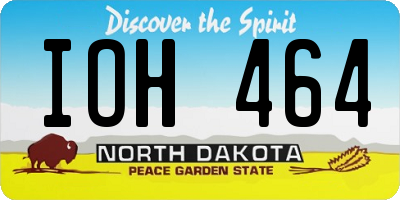 ND license plate IOH464