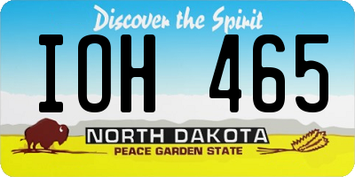 ND license plate IOH465