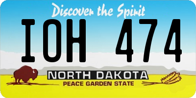 ND license plate IOH474