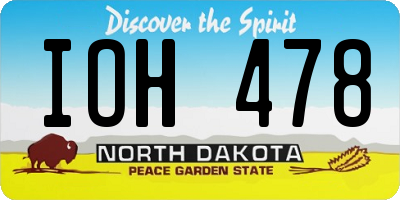 ND license plate IOH478