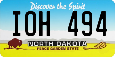 ND license plate IOH494