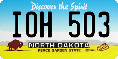 ND license plate IOH503