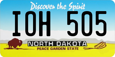 ND license plate IOH505