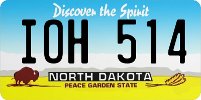 ND license plate IOH514