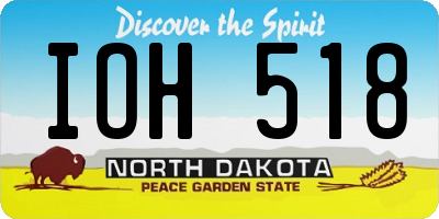 ND license plate IOH518