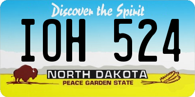 ND license plate IOH524