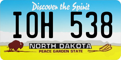 ND license plate IOH538