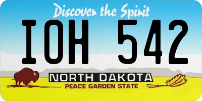 ND license plate IOH542