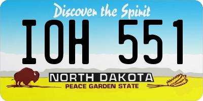 ND license plate IOH551