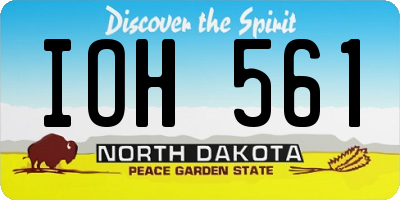 ND license plate IOH561