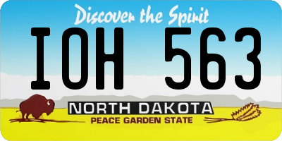 ND license plate IOH563