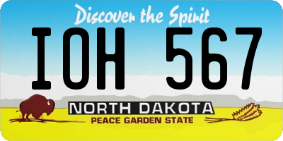 ND license plate IOH567