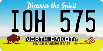ND license plate IOH575