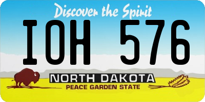 ND license plate IOH576