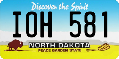 ND license plate IOH581