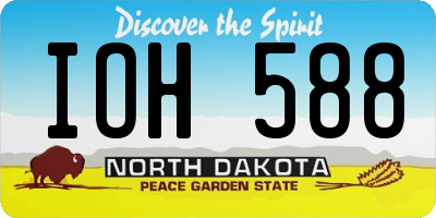 ND license plate IOH588