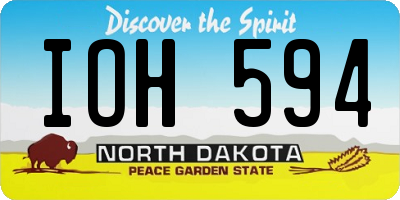 ND license plate IOH594